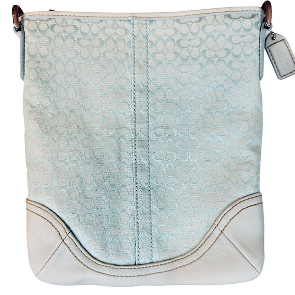Coach | Aqua Blue Canvas Crossbody Messenger Bag - Picture 3 of 9